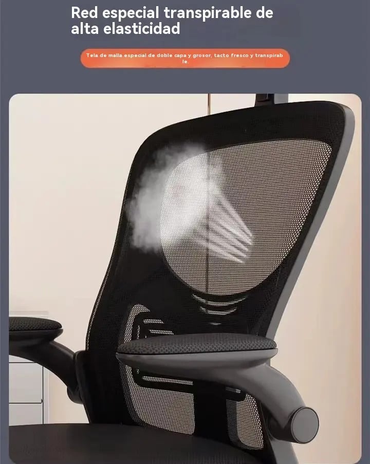 SILLA ERGONÓMICA PARA OFICINA ESCRITORIO SOPORTE LUMBAR AJUSTABLE GIRATORIA - 5