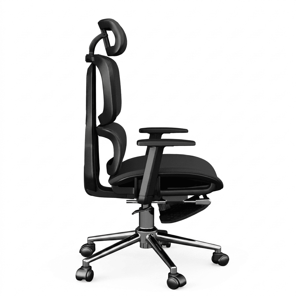 SILLA ERGONÓMICA RECLINABLE PARA OFICINA CON SOPORTE LUMBAR Y REPOSACABEZAS AJUSTABLE - 2