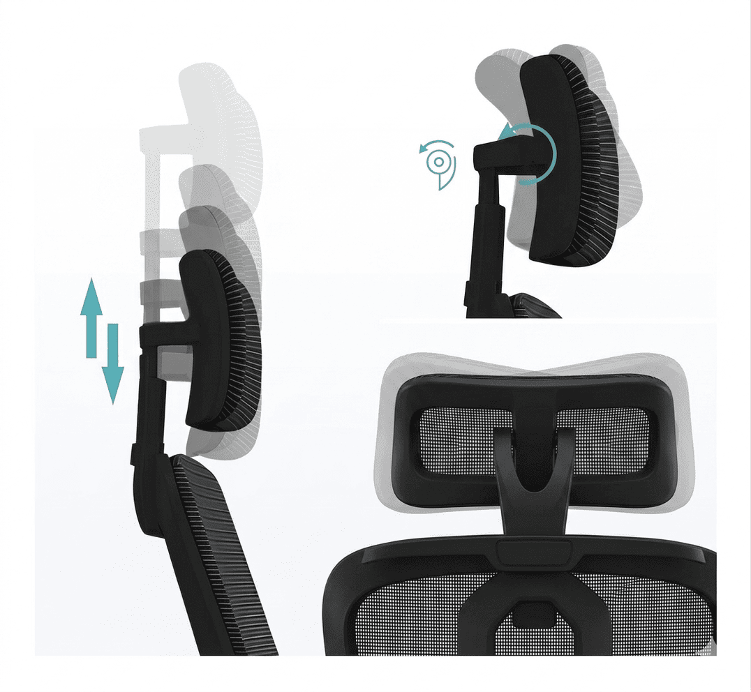 SILLA ERGONÓMICA RECLINABLE PARA OFICINA CON SOPORTE LUMBAR Y REPOSACABEZAS AJUSTABLE - 5