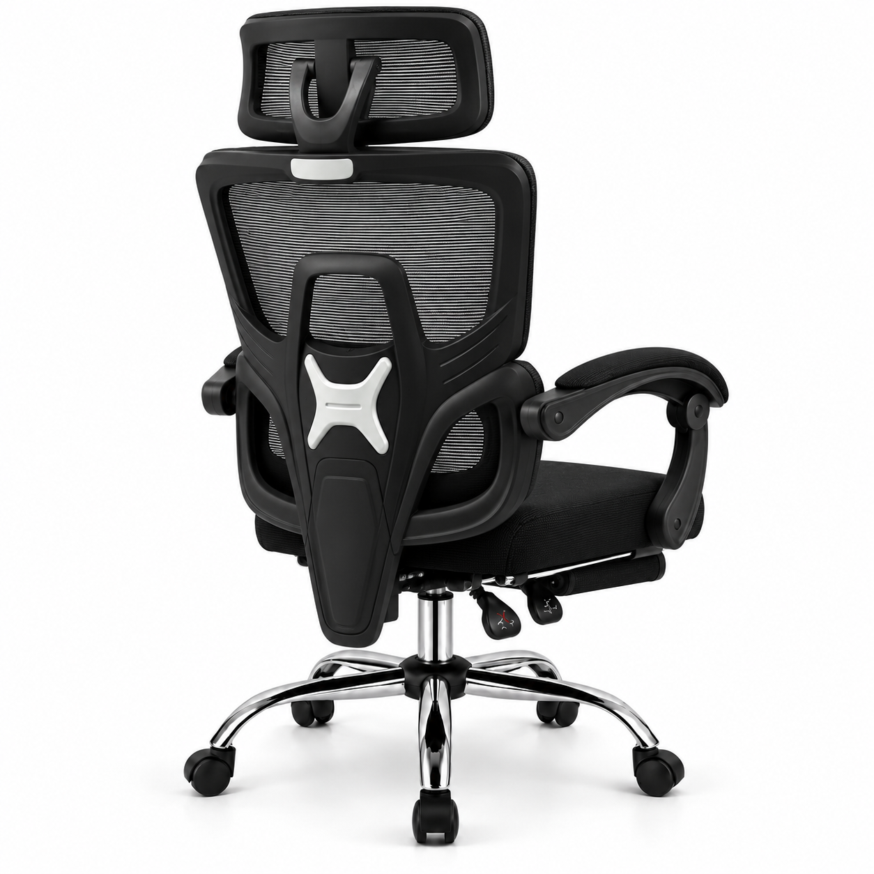 SILLA ERGONOMICA DE ESCRITORIO OFICINA MALLA T30 PRO CONFORT LUMBAR ADAPTATIVO Y RECLINABLE - NEGRO - 1