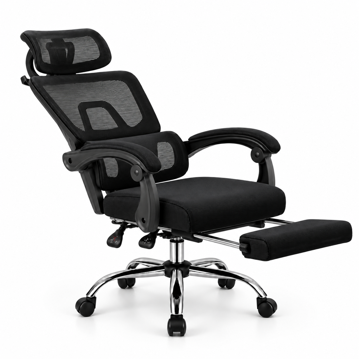 SILLA ERGONOMICA DE ESCRITORIO OFICINA MALLA T30 PRO CONFORT LUMBAR ADAPTATIVO Y RECLINABLE - NEGRO - 2