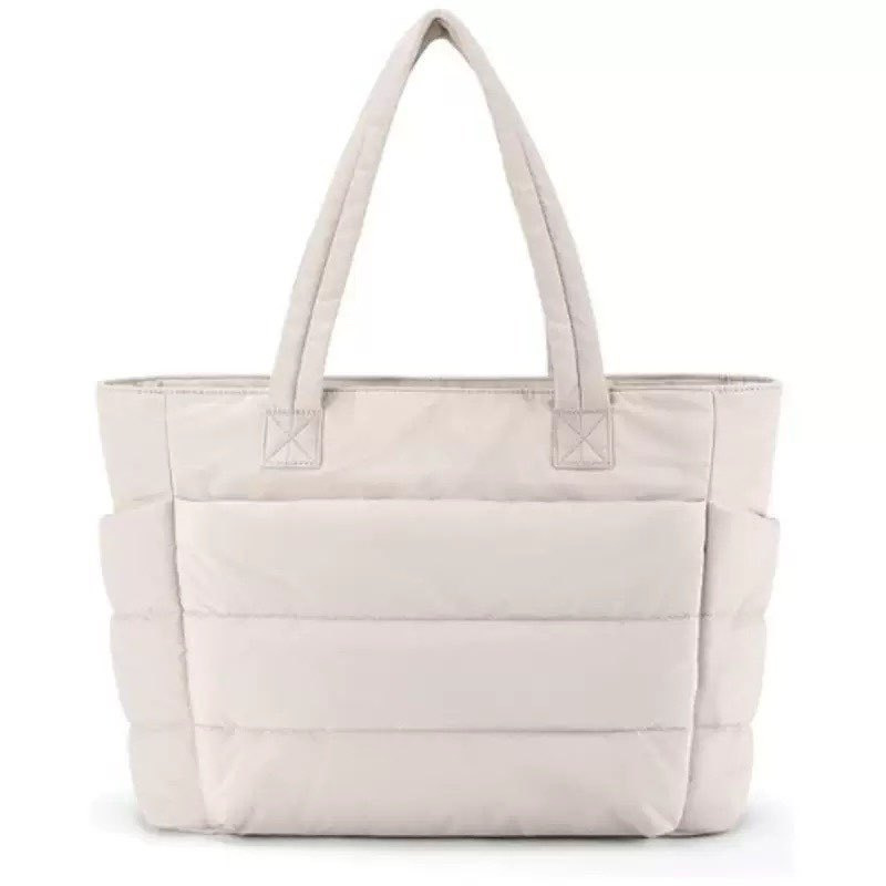 BOLSO TOTE ACOLCHADO PARA MUJER PORTA LAPTOP CON CIERRE CARTERA PUFFER - 2