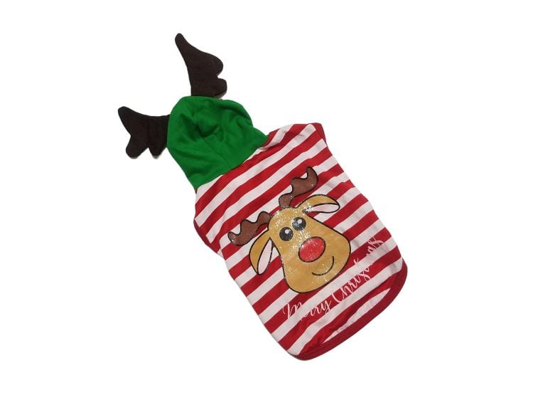 POLO NAVIDEÑO DE RENO TALLA 1 PARA MASCOTAS - 1