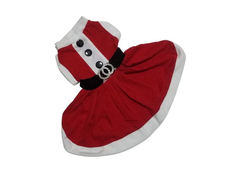 VESTIDO DE NAVIDAD ROJO TALLA 1 PARA MASCOTAS - 1
