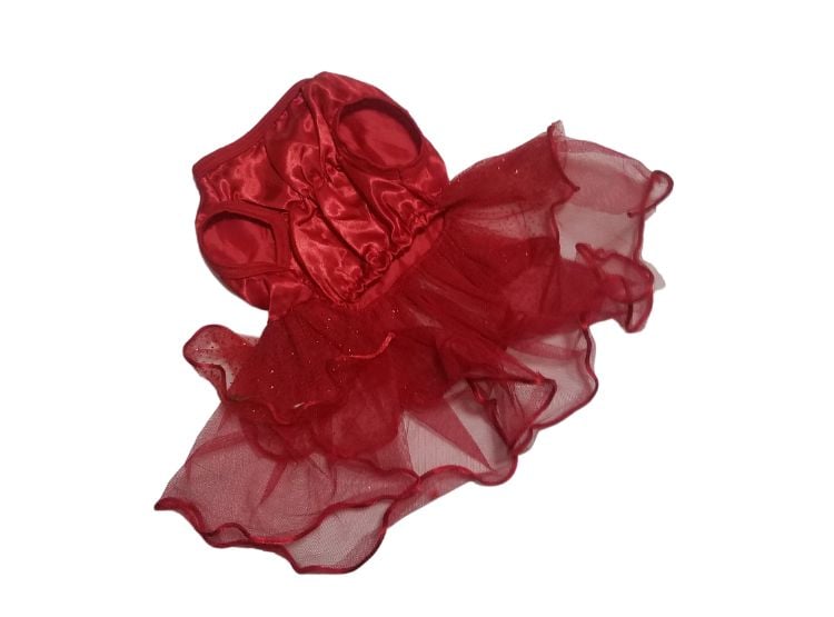 VESTIDO ROJO NAVIDEÑO PARA MASCOTA TALLA 1 - 2