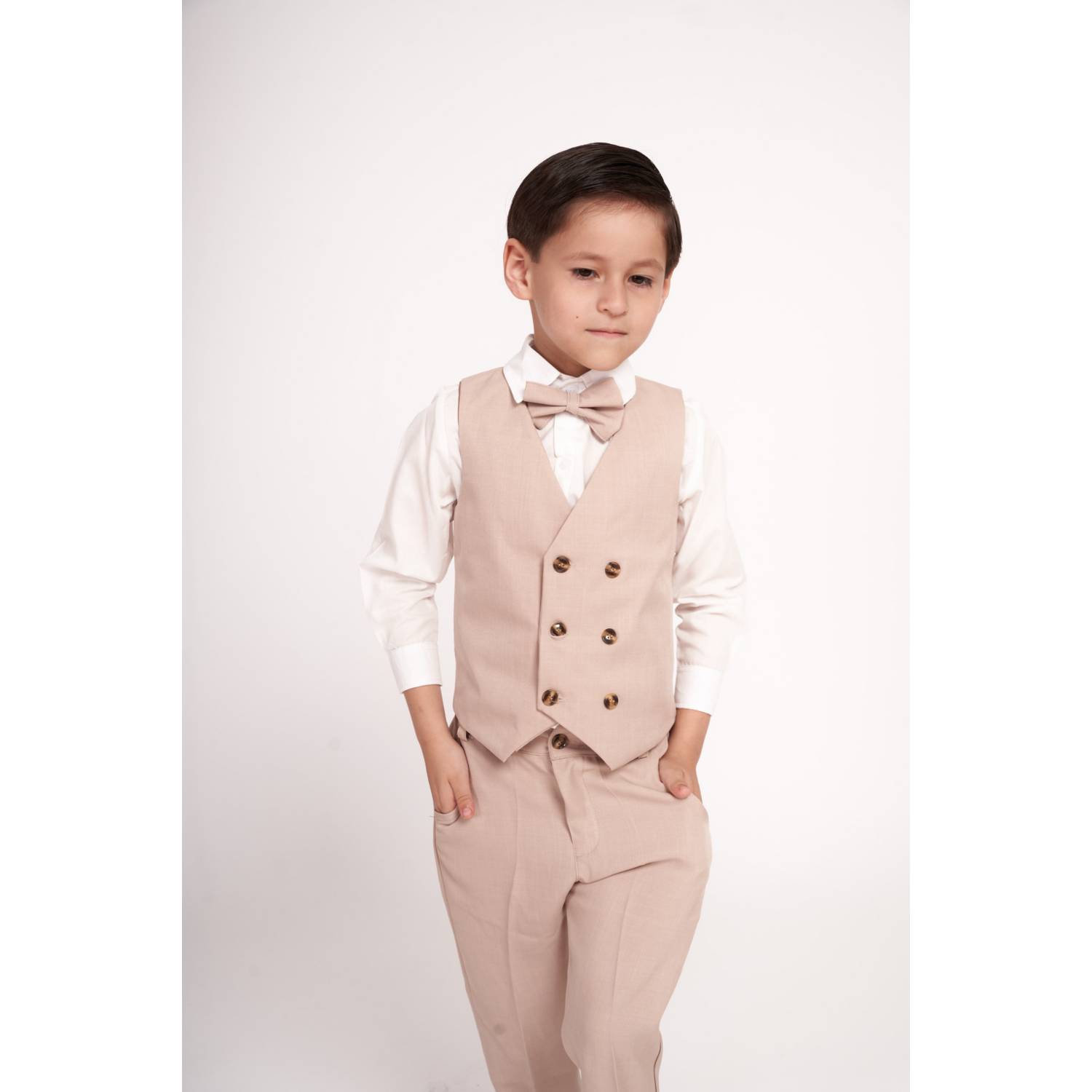 CONJUNTO NIÑO BHUKI BEIGE TRAJE FORMAL - 2