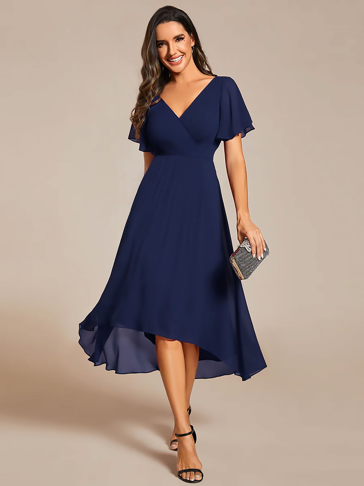 VESTIDO LARGO AZUL GASA - 1
