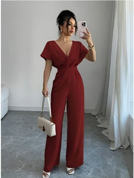 ENTERIZO PANTALÓN EN ROJO VINO - 1