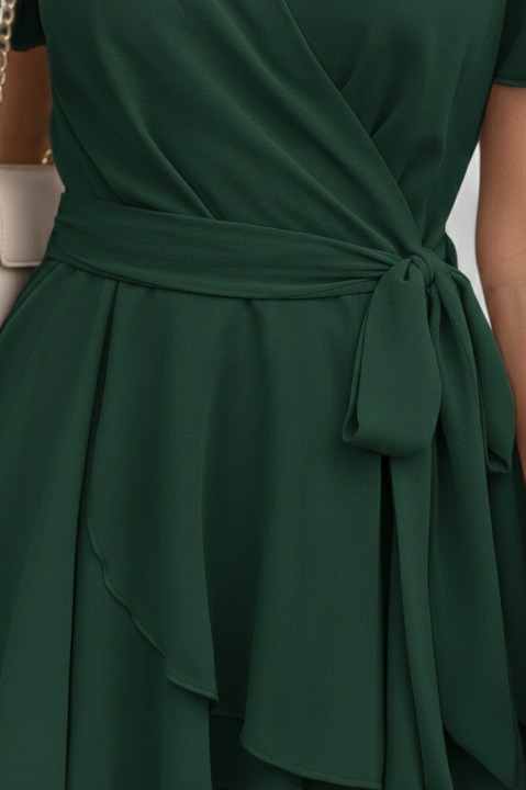 VESTIDO GASA VERDE CON LAZO - 2
