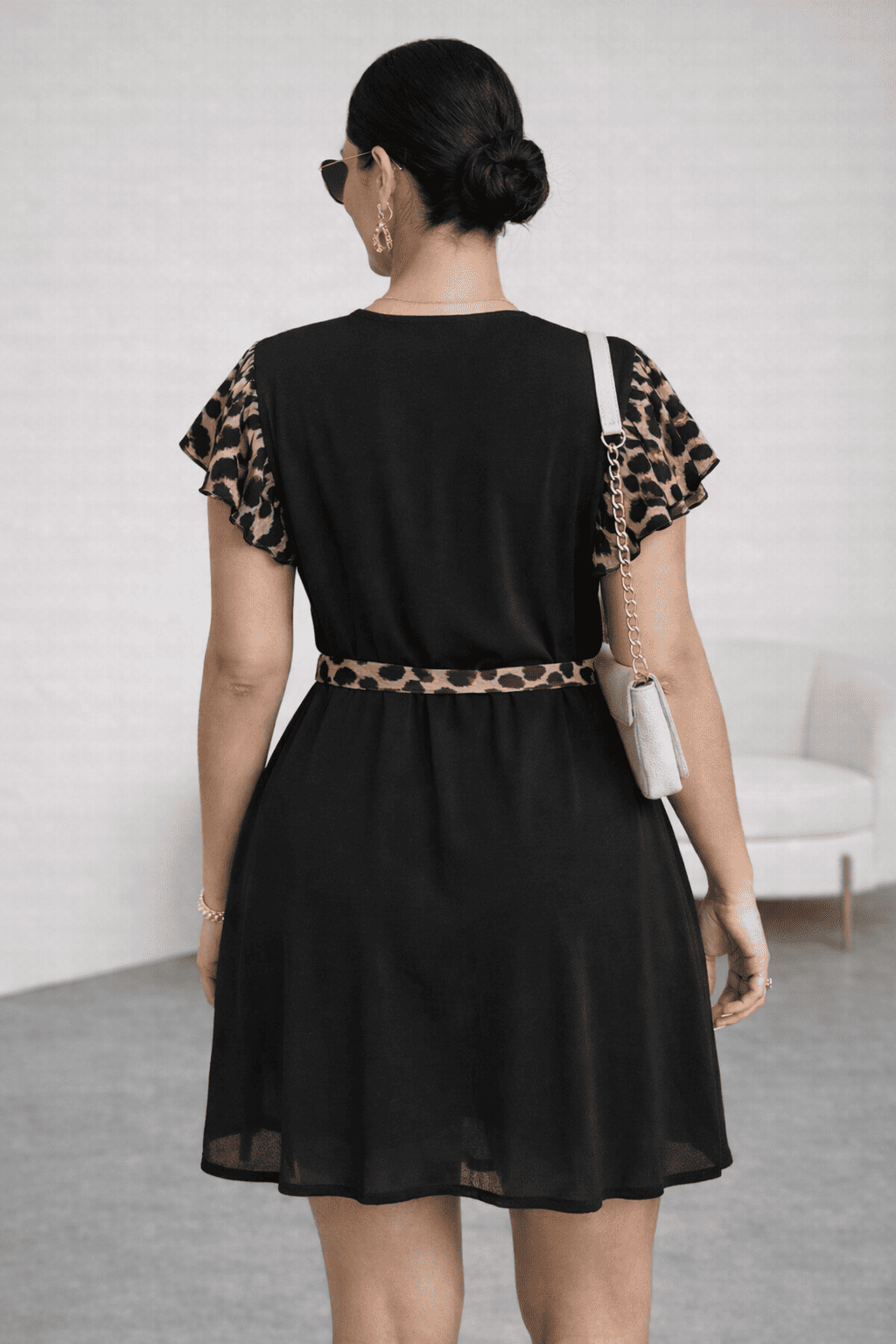 VESTIDO LEOPARDO CON LAZO - 4