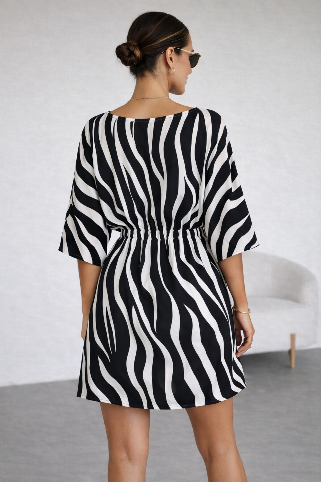 VESTIDO RAYAS NEGRO - 4