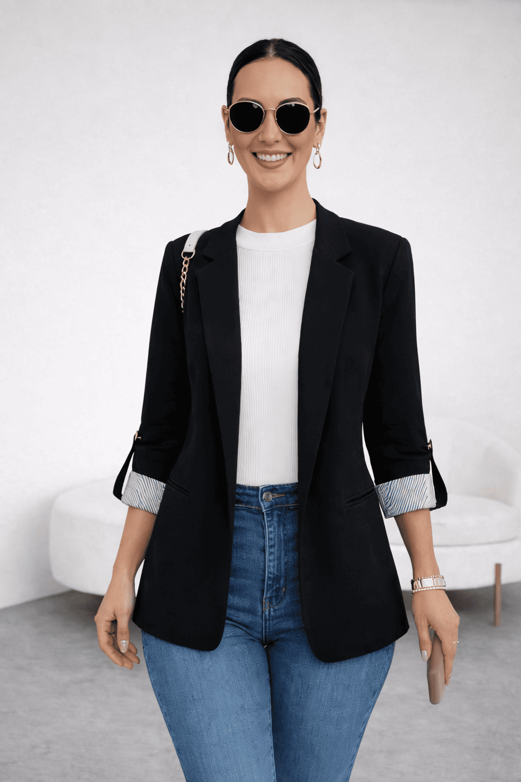 BLAZER RAYAS REVERSIBLE NEGRO - 1