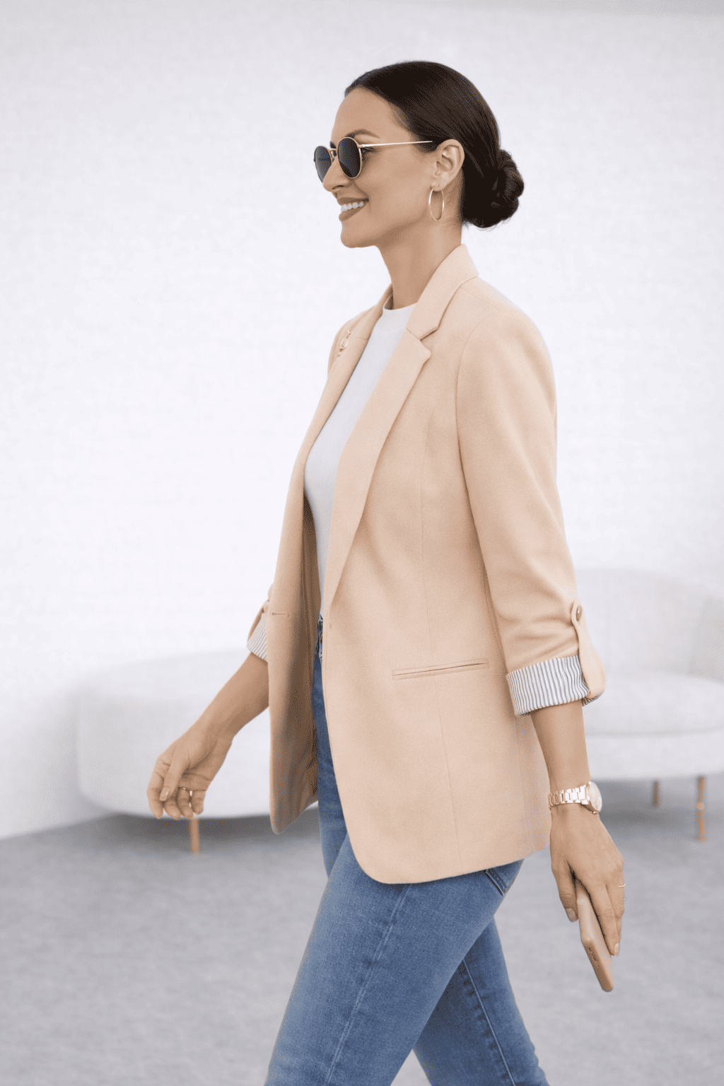 BLAZER RAYAS REVERSIBLE BEIGE - 4