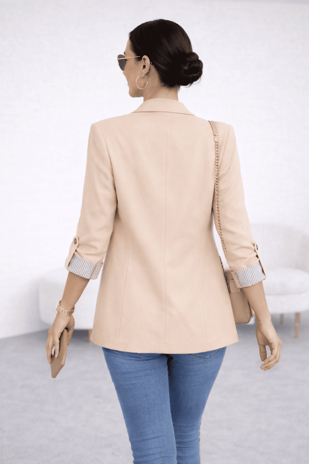 BLAZER RAYAS REVERSIBLE BEIGE - 5