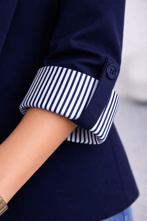 BLAZER RAYAS REVERSIBLE AZUL - 3