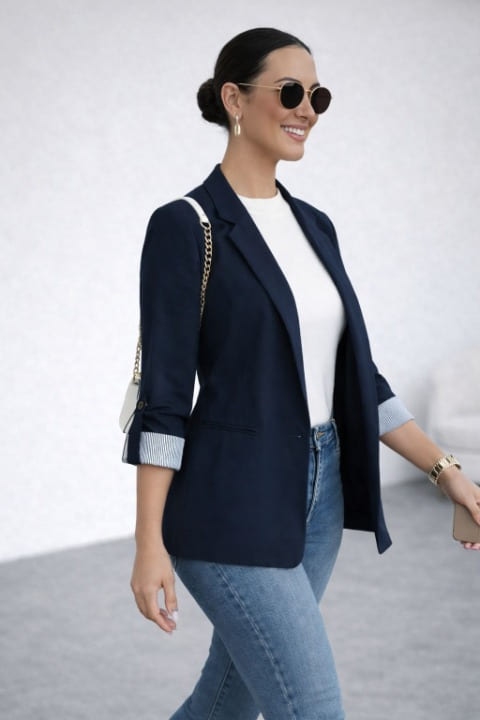 BLAZER RAYAS REVERSIBLE AZUL - 4