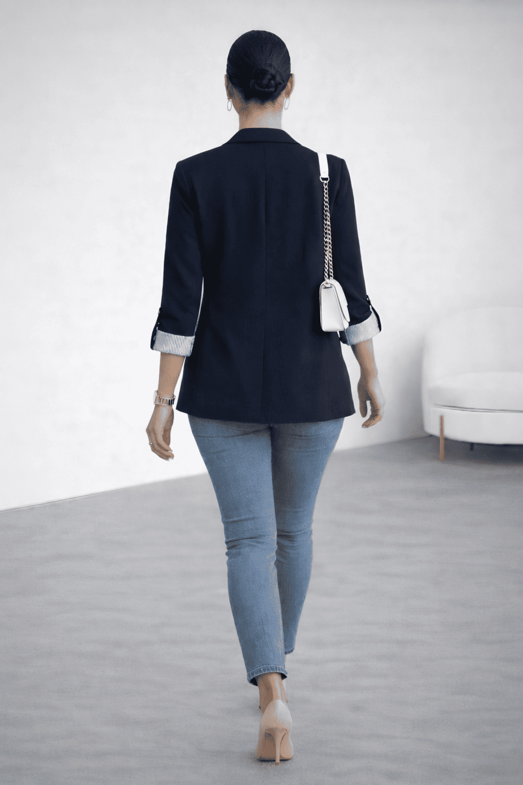 BLAZER RAYAS REVERSIBLE AZUL - 5