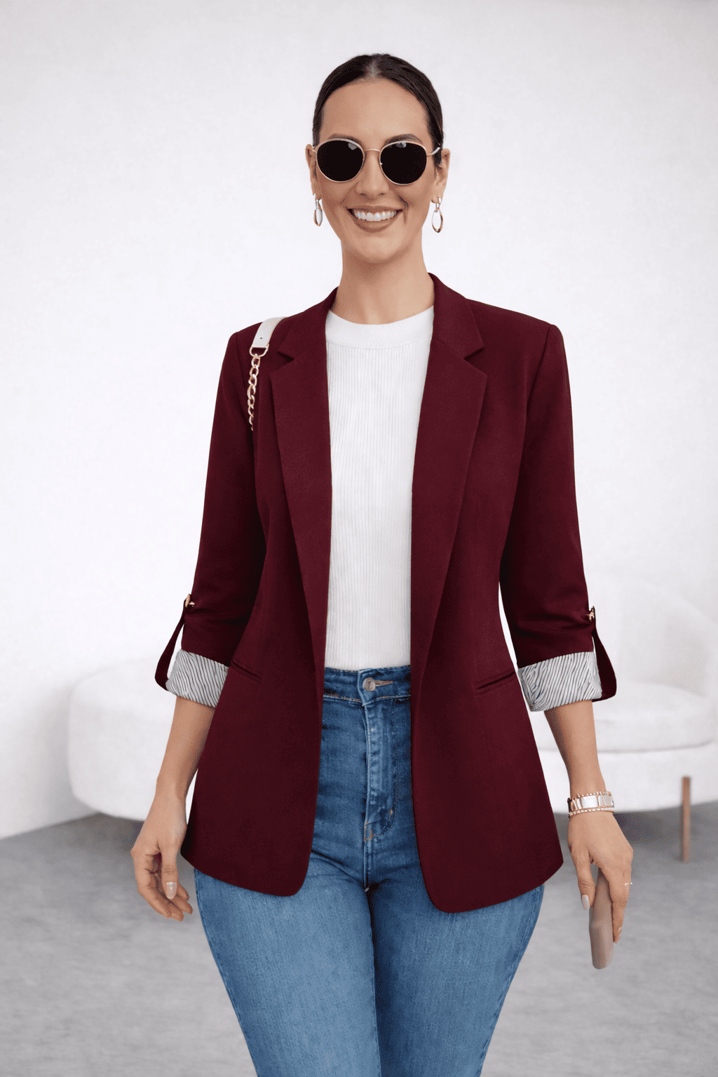 BLAZER RAYAS REVERSIBLE GUINDA - 1