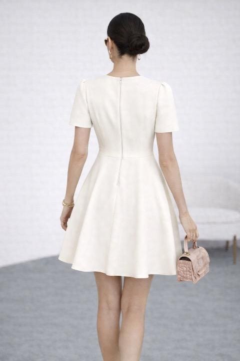 VESTIDO CÓCTEL CON BOTONES PERLA - 4