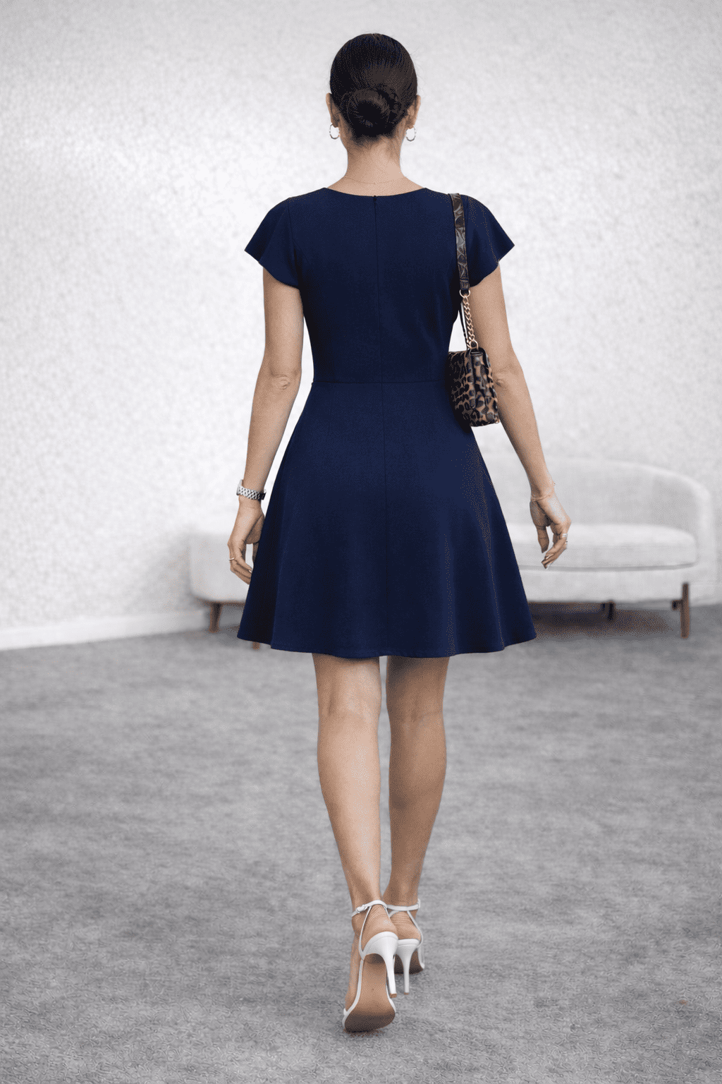 VESTIDO CAMPANA AZUL MARINO - 4