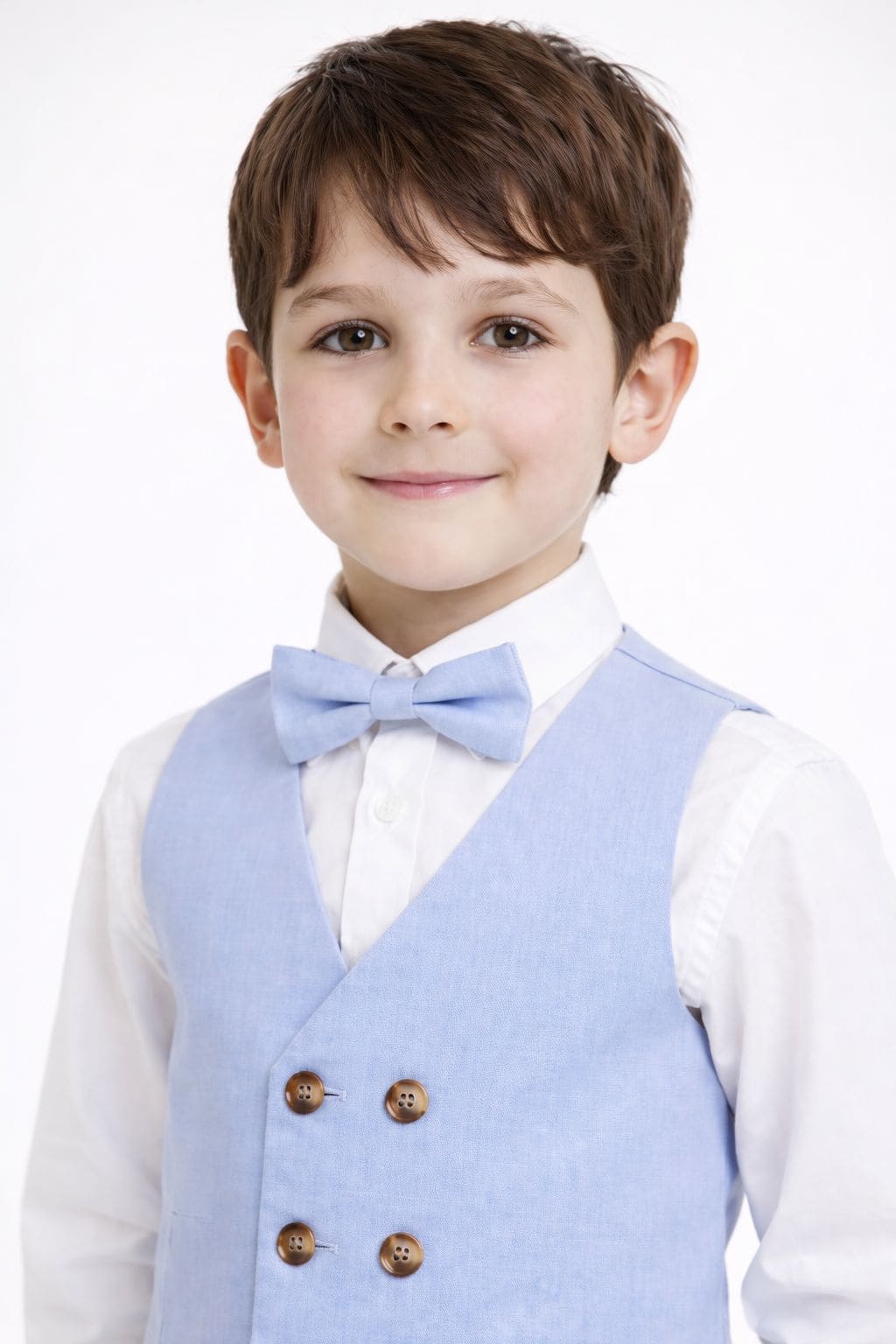 CONJUNTO PANTALÓN CHALECO CORBATA CELESTE - 2