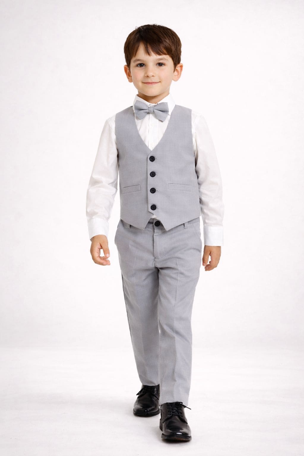 CONJUNTO PANTALÓN CHALECO CORBATA PLOMO - 1