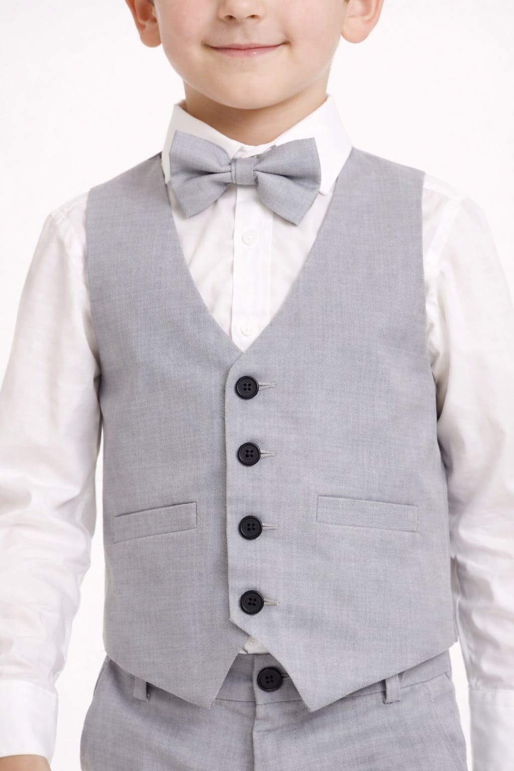 CONJUNTO PANTALÓN CHALECO CORBATA PLOMO - 2