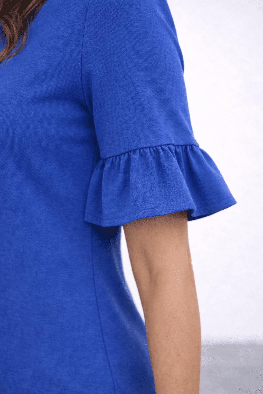 VESTIDO CÓCTEL CON ONDAS AZUL ACERO - 2