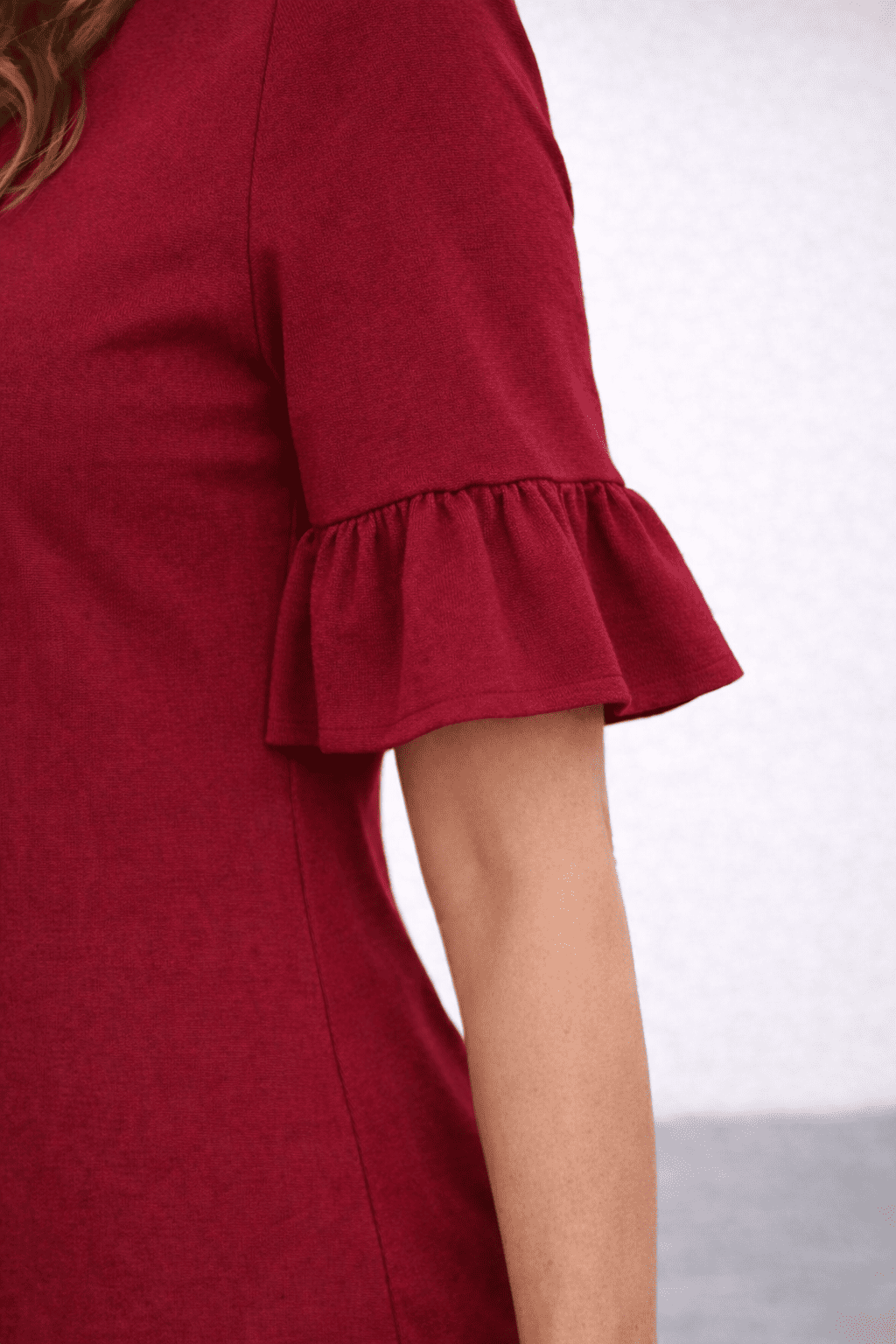 VESTIDO CÓCTEL CON ONDAS ROJO - 2
