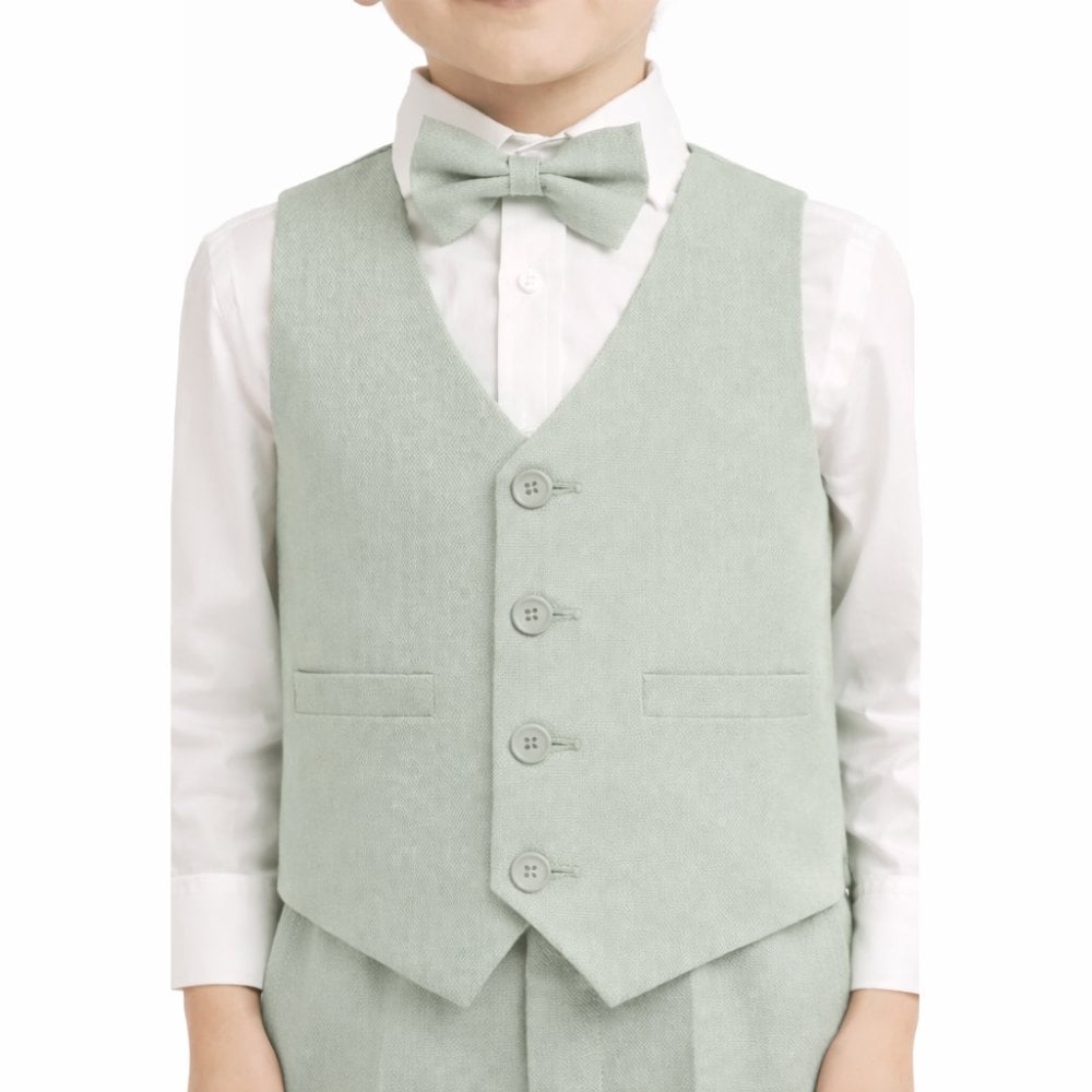 CONJUNTO VERDE OLIVA TRAJE FORMAL PANTALÓN, CHALECO Y CORBATA - 2