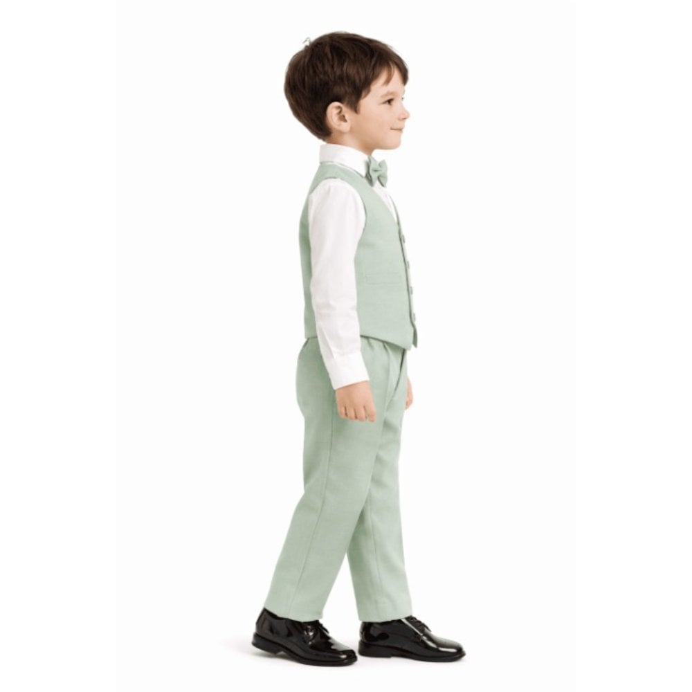 CONJUNTO VERDE OLIVA TRAJE FORMAL PANTALÓN, CHALECO Y CORBATA - 3