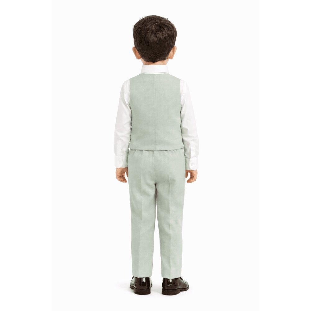 CONJUNTO VERDE OLIVA TRAJE FORMAL PANTALÓN, CHALECO Y CORBATA - 4