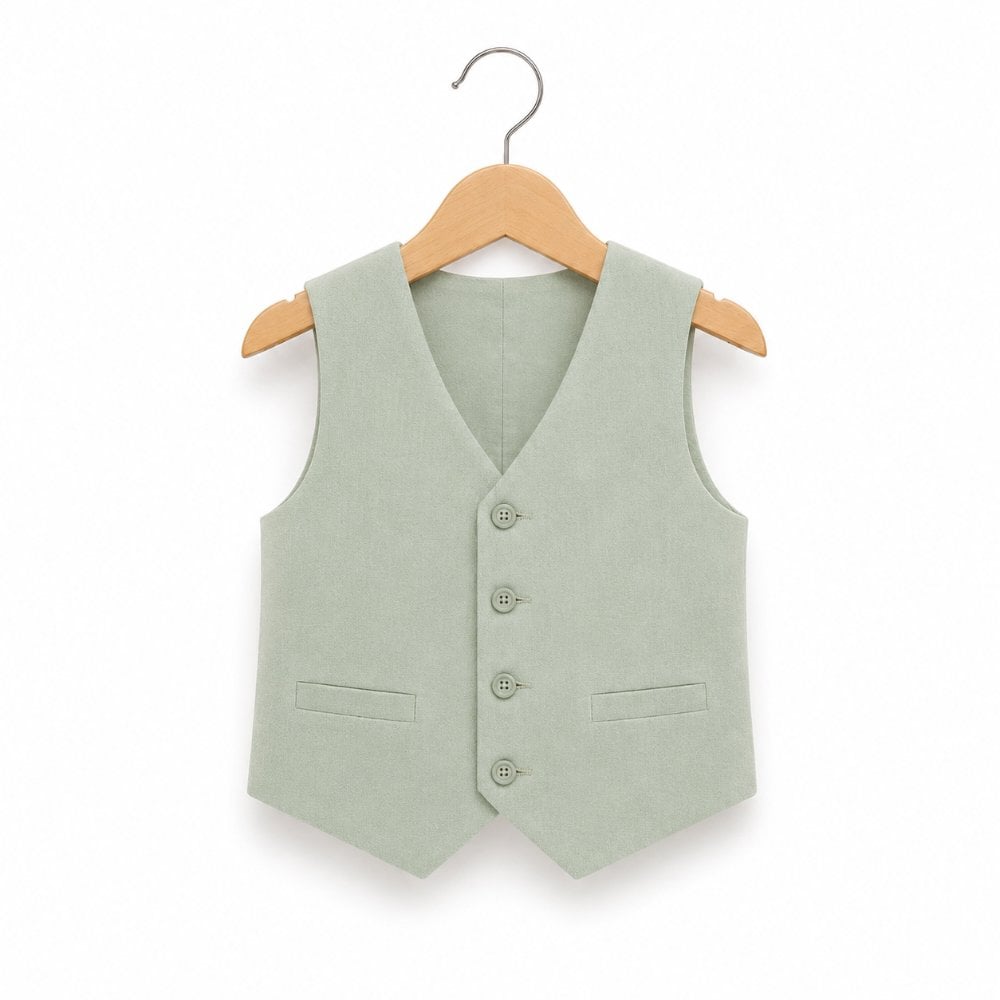 CONJUNTO BAUTIZO VERDE OLIVO TRAJE FORMAL PANTALÓN, CHALECO Y CORBATA - 5