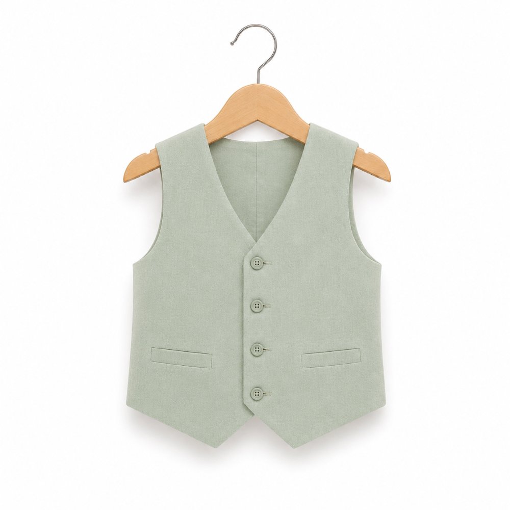 CONJUNTO BAUTIZO VERDE OLIVO TRAJE FORMAL PANTALÓN, CHALECO Y CORBATA - 5
