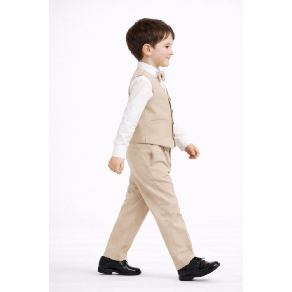 CONJUNTO BEIGE TRAJE FORMAL PANTALÓN, CHALECO Y CORBATA - 5
