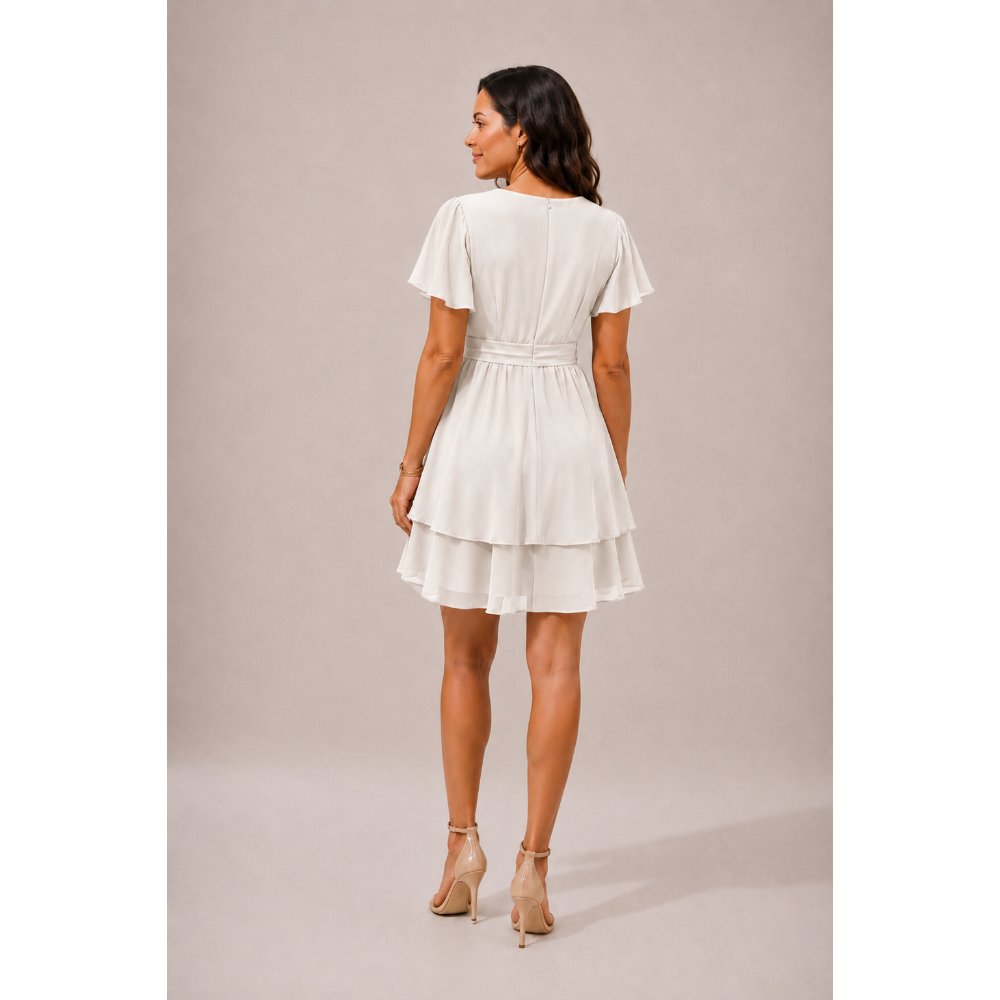 VESTIDO CÓCTEL CRUZADO CON LAZO PERLA - 4