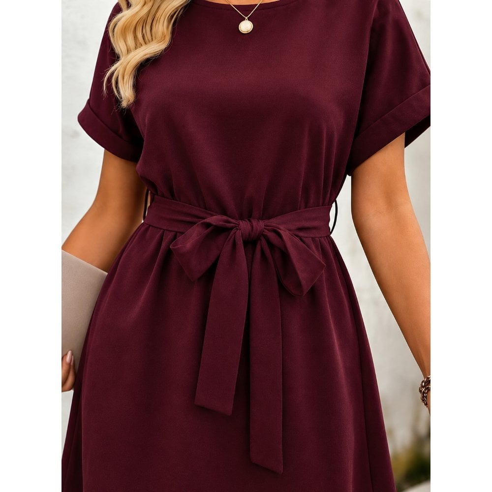VESTIDO LAZO CLÁSICO GUINDA - 2