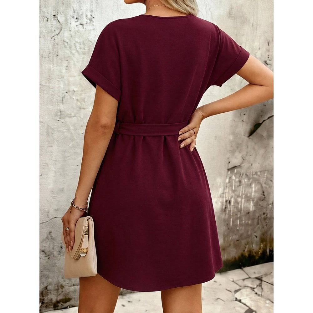VESTIDO LAZO CLÁSICO GUINDA - 3
