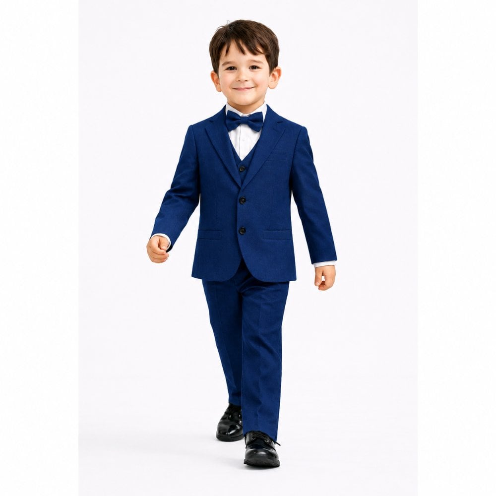 CONJUNTO AZUL ACERO TRAJE FORMAL PANTALÓN, SACO, CHALECO Y CORBATA - 1