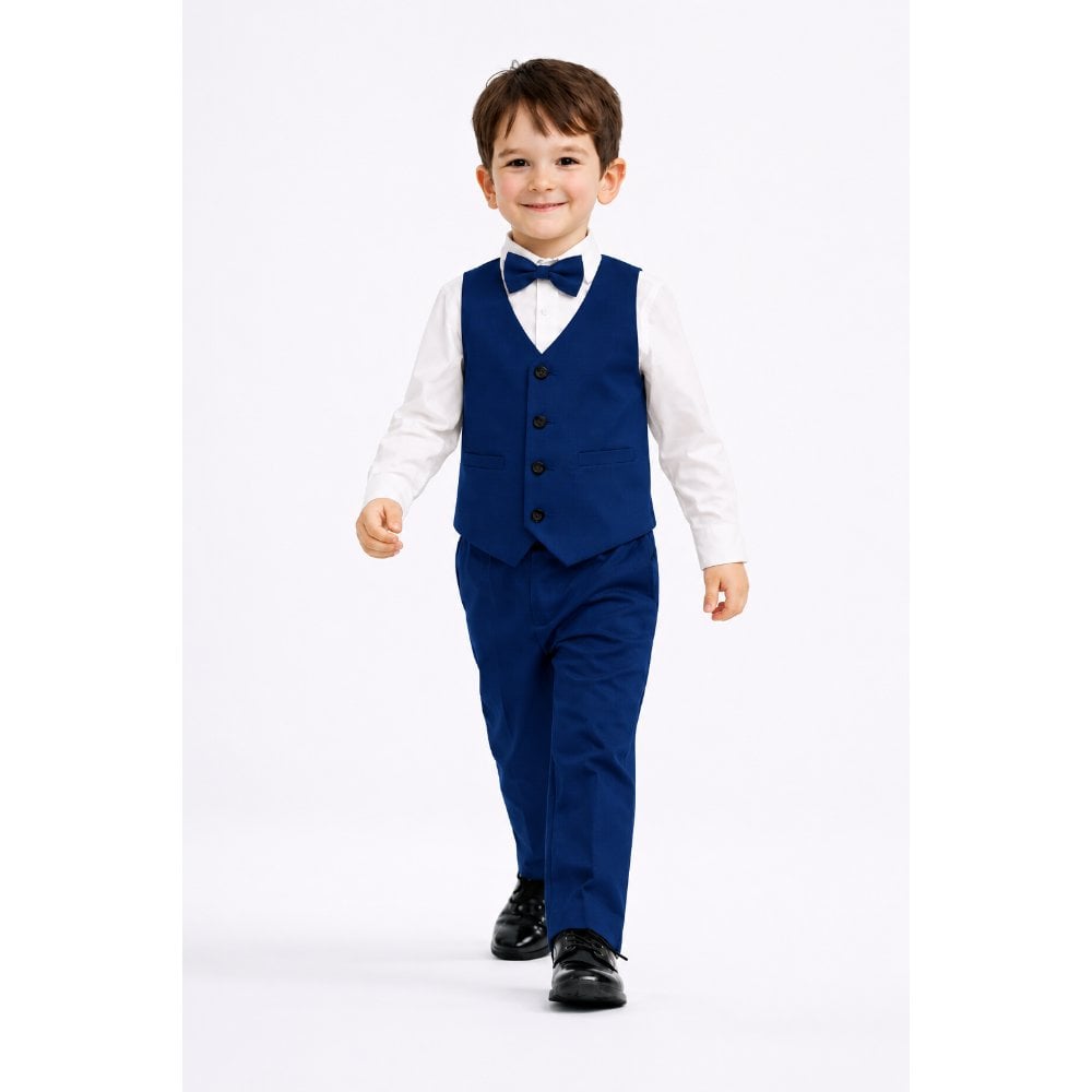 CONJUNTO AZUL ACERO TRAJE FORMAL PANTALÓN, SACO, CHALECO Y CORBATA - 3