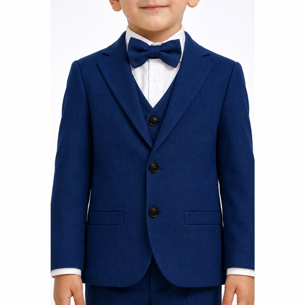 CONJUNTO BAUTIZO AZUL ACERO TRAJE FORMAL PANTALÓN, SACO, CHALECO Y CORBATA - 4