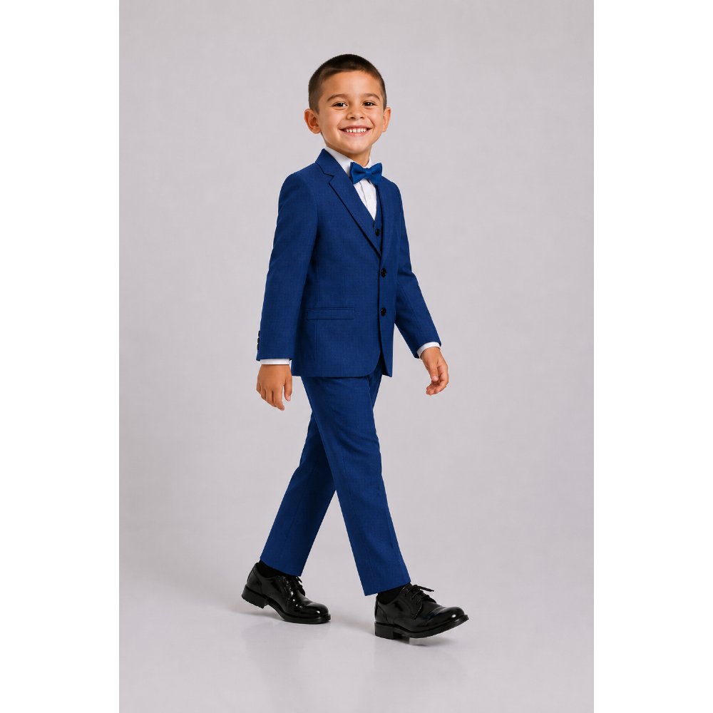 CONJUNTO BAUTIZO AZUL ACERO TRAJE FORMAL PANTALÓN, SACO, CHALECO Y CORBATA - 6