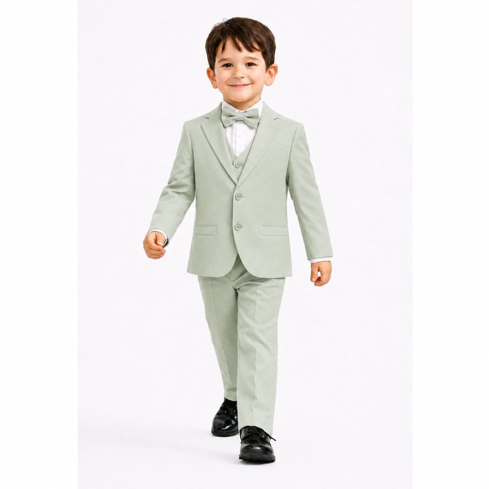 CONJUNTO VERDE OLIVA TRAJE FORMAL PANTALÓN, SACO, CHALECO Y CORBATA - 2