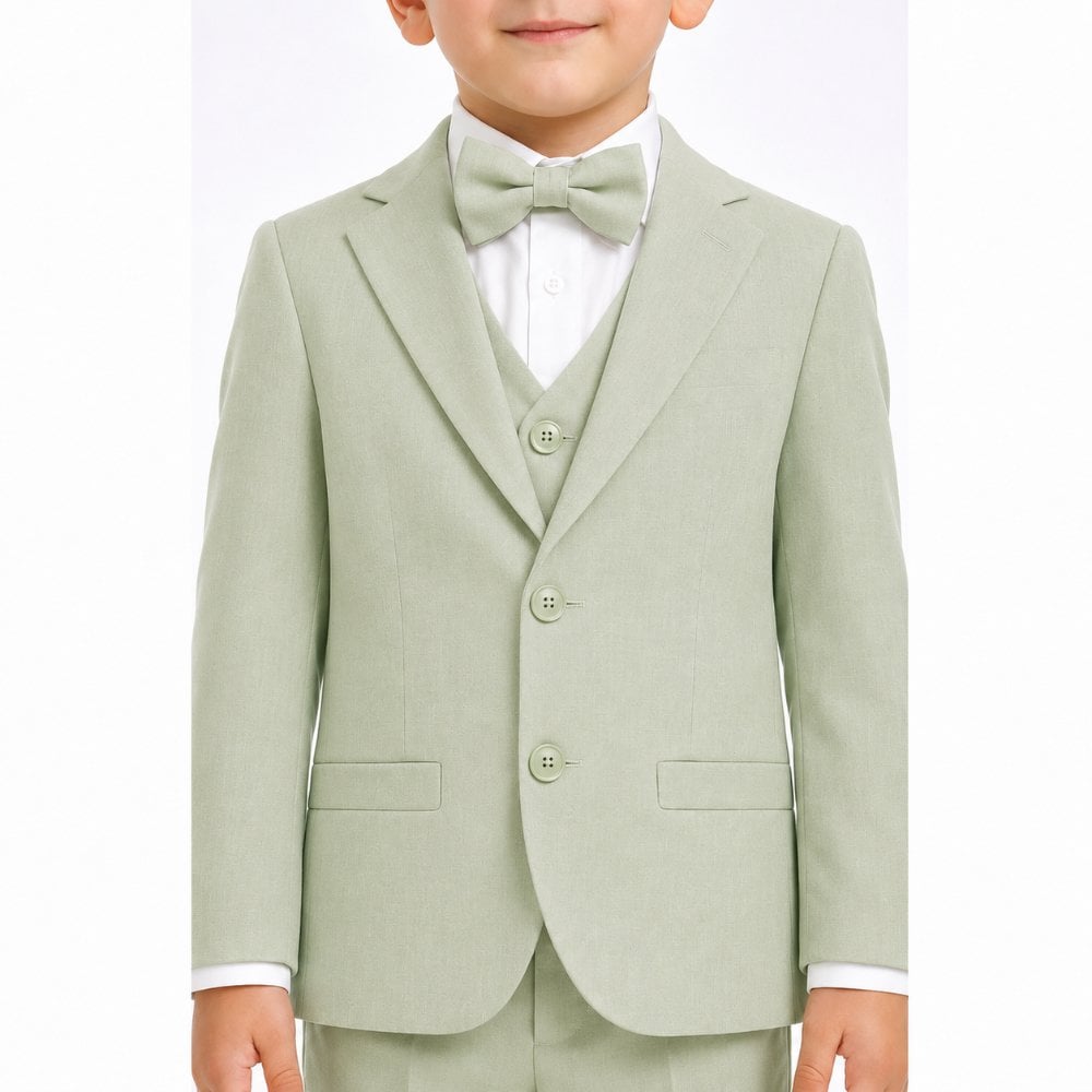 CONJUNTO VERDE OLIVA TRAJE FORMAL PANTALÓN, SACO, CHALECO Y CORBATA - 4