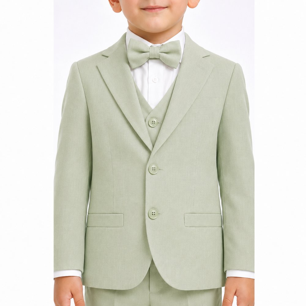 CONJUNTO VERDE OLIVA TRAJE FORMAL PANTALÓN, SACO, CHALECO Y CORBATA - 4