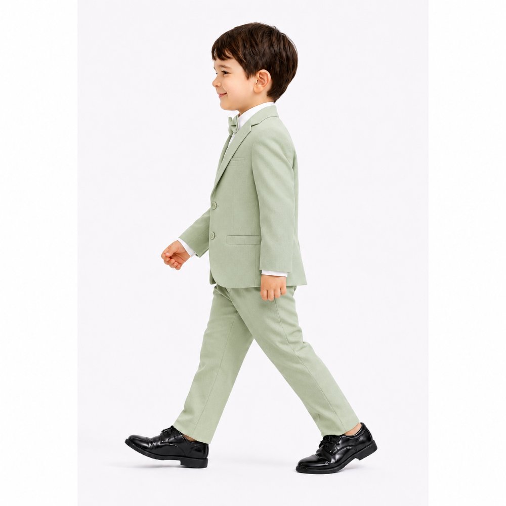 CONJUNTO VERDE OLIVA TRAJE FORMAL PANTALÓN, SACO, CHALECO Y CORBATA - 6