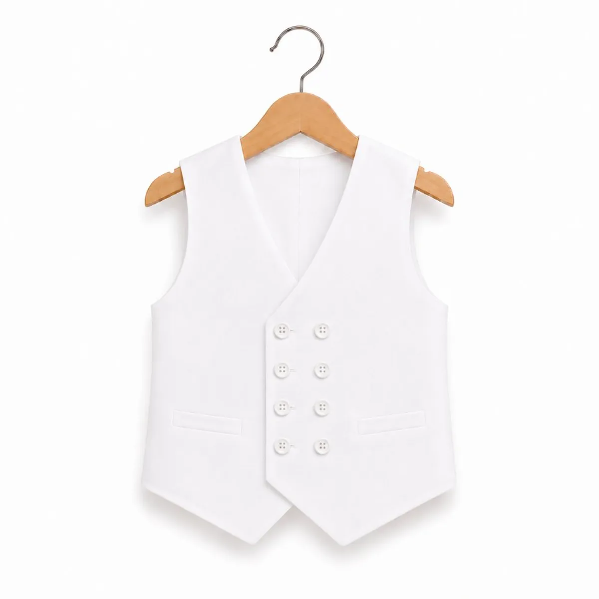 TERNO BLANCO PARA NIÑO PANTALÓN, CHALECO Y CORBATA - 5