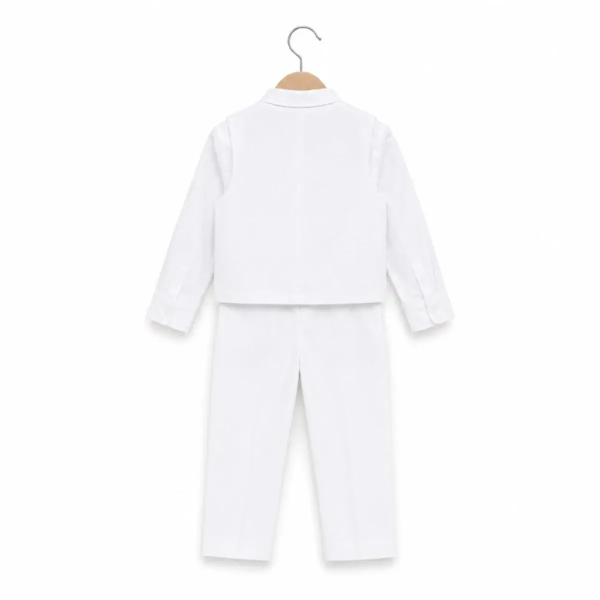 TERNO BLANCO PARA NIÑO PANTALÓN, CHALECO Y CORBATA - 6