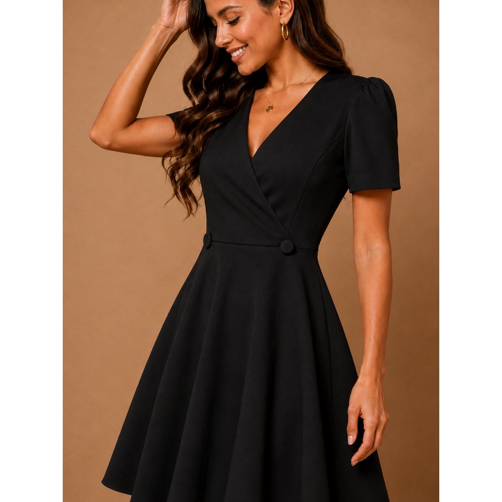 VESTIDO ELEGANTE DAMA CATANIA NEGRO - 2