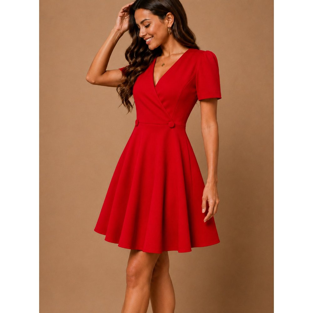 VESTIDO ELEGANTE DAMA CATANIA ROJO - 1